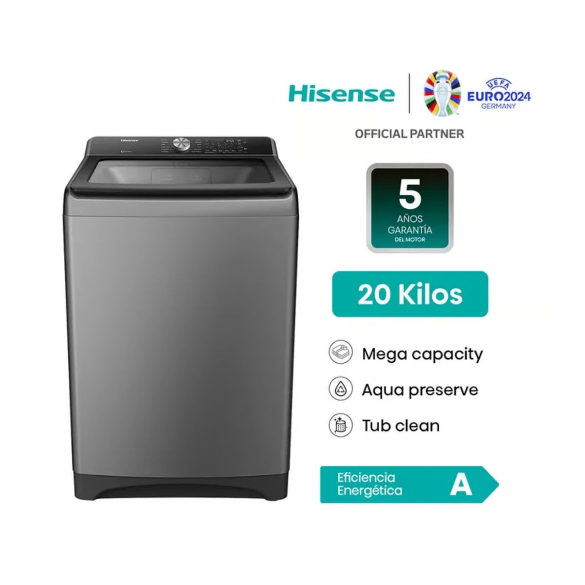HISENSE - LAVADORA HISENSE 20kg Carga Superior WT3T2023UT