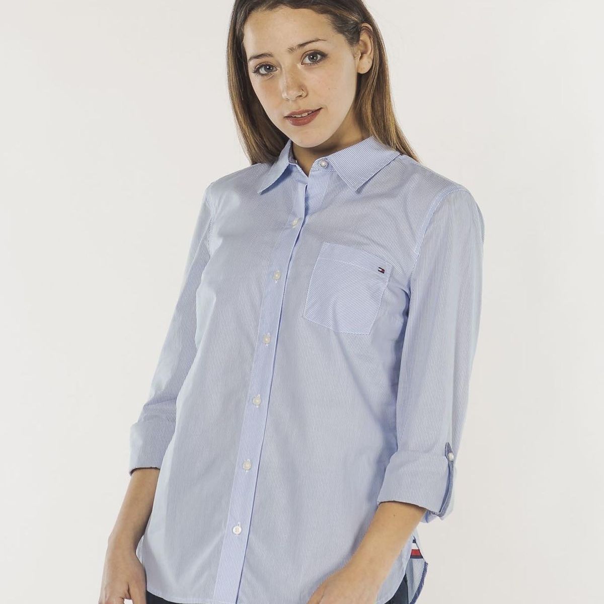 TOMMY HILFIGER - BLUSA ROLL TAB- CORNELL STRIPE