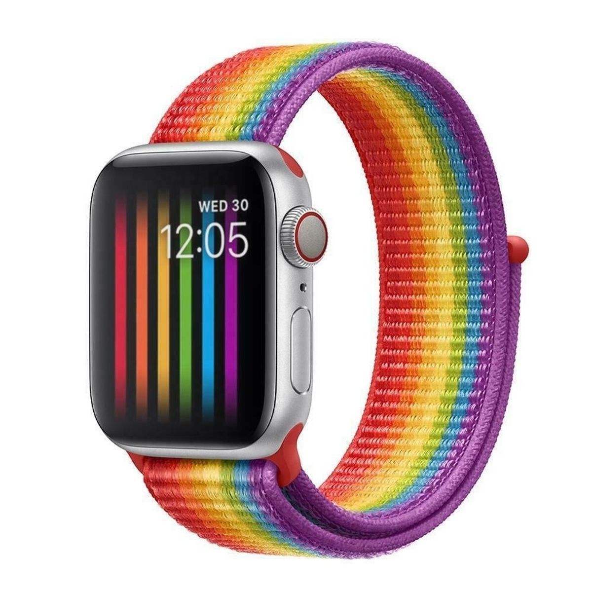 GENERICO - Correa Nylon para Apple Watch 38/40/41mm/(Series 10 42mm) Arcoiris