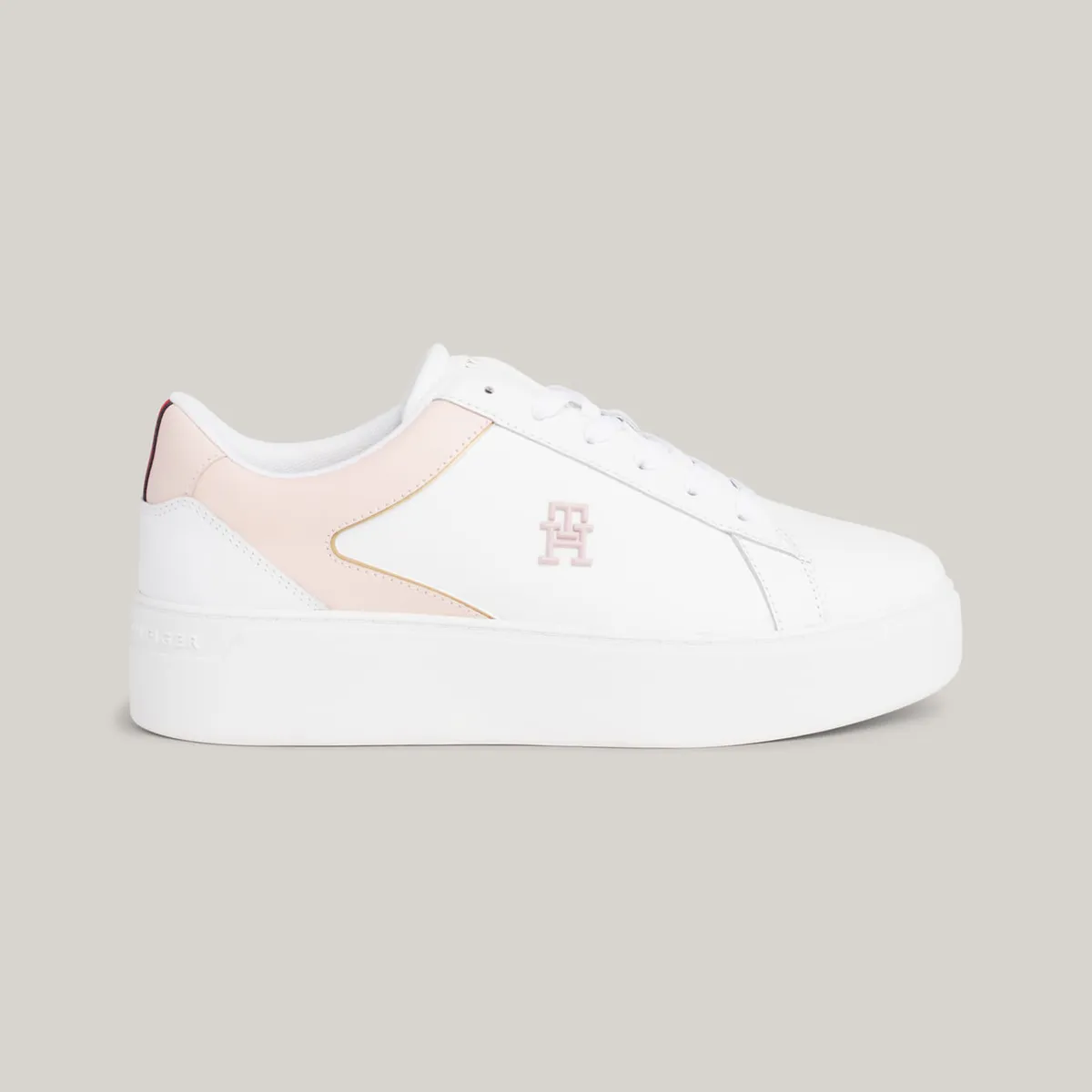 TOMMY HILFIGER - Zapatillas deportivas de cuero con plataforma