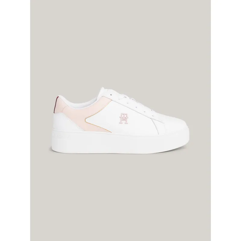 TOMMY HILFIGER - Zapatillas deportivas de cuero con plataforma