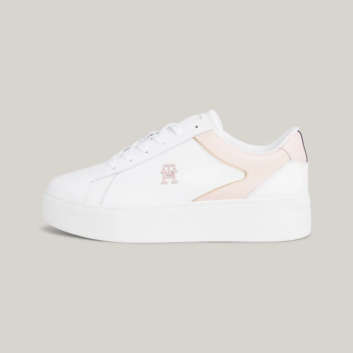 TOMMY HILFIGER - Zapatillas deportivas de cuero con plataforma