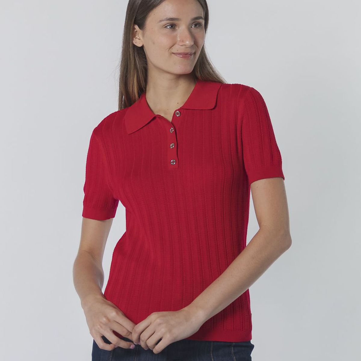 TOMMY HILFIGER - SLD RIB S/S POLO SWTR TH