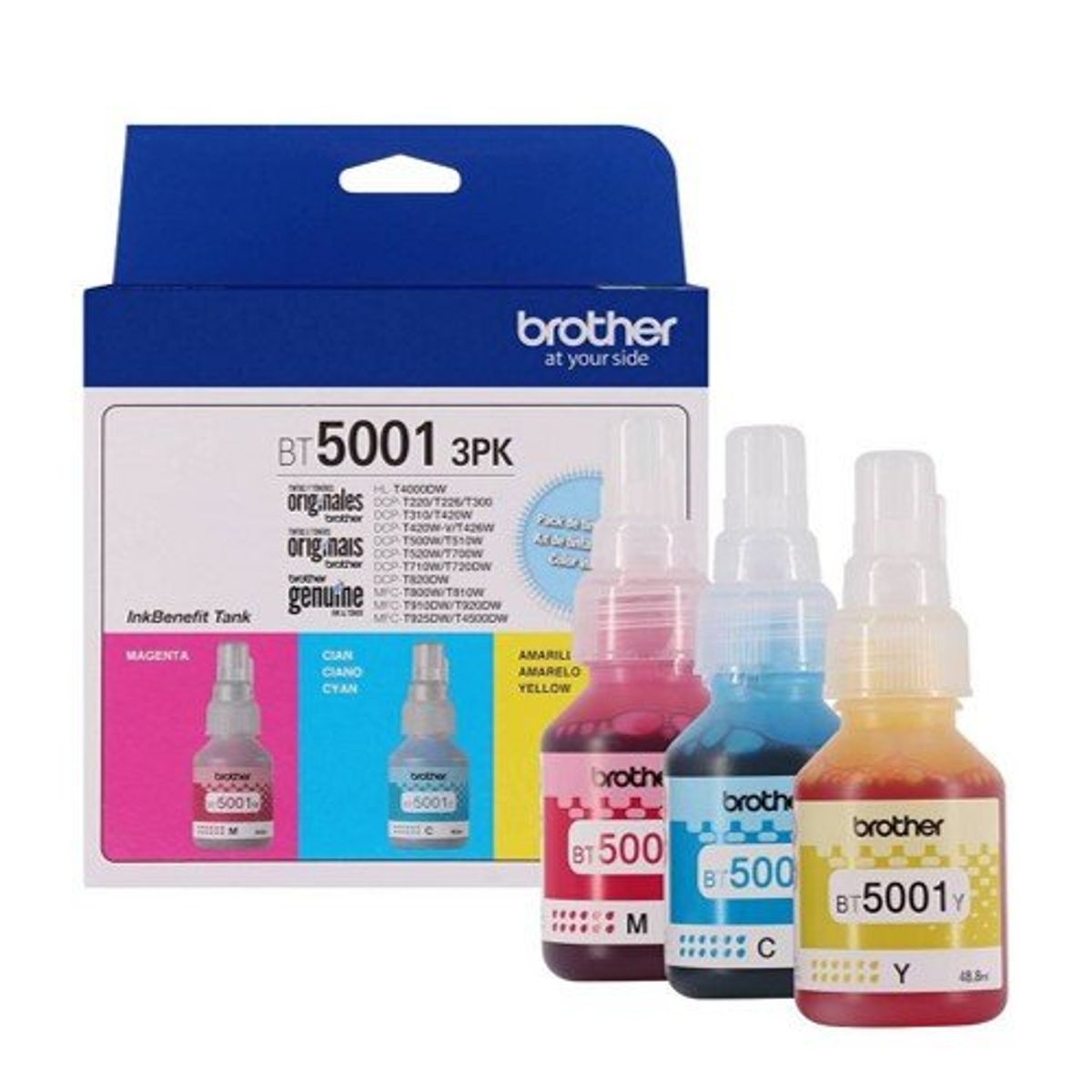 BROTHER - Tinta Brother BT5001 - BTD60 Kit x4 Colores CMYBK original