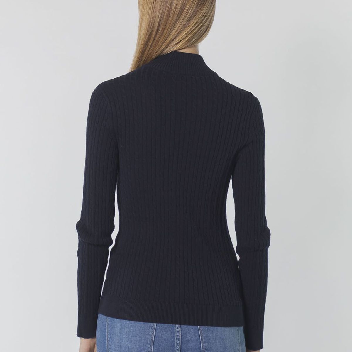 TOMMY HILFIGER - SWEATER 1/4 ZP MCKNK CBL SWTR