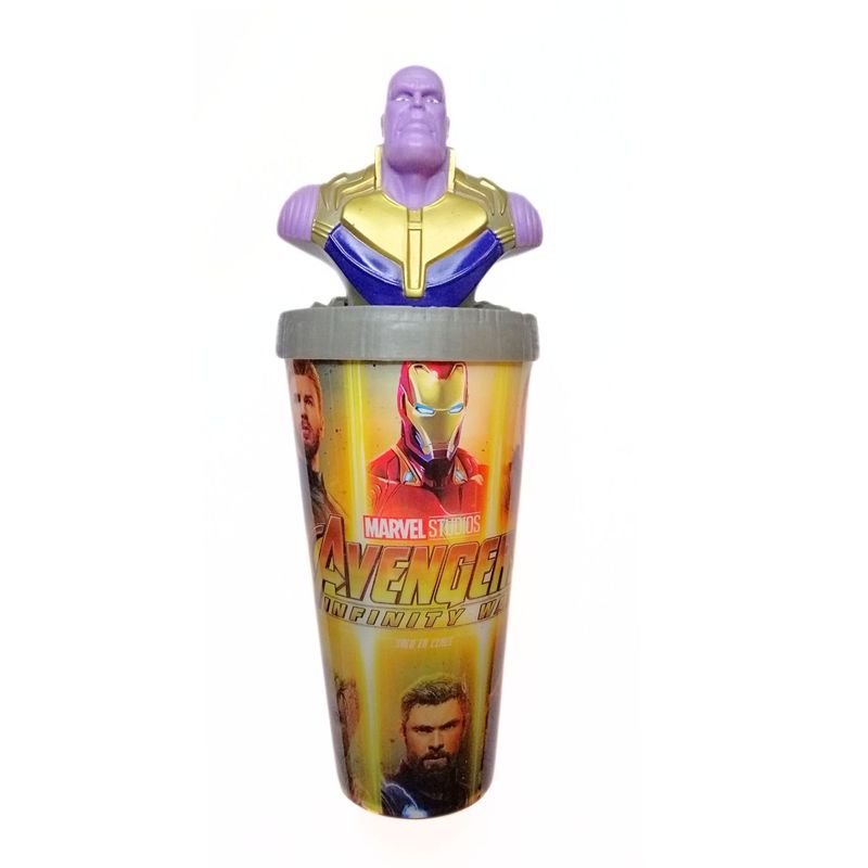 MARVEL - Vaso de plástico grande - Tomatodo de Avengers con Figura de Thanos