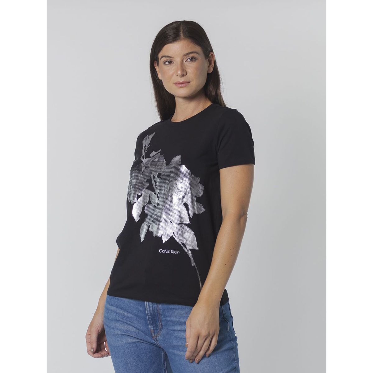 CALVIN KLEIN - CAMISETA  SLVR FOIL FLORAL