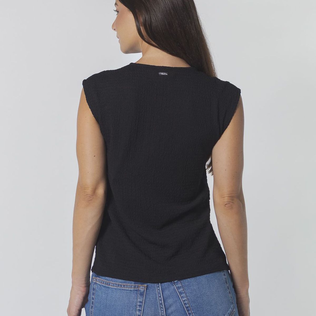 CALVIN KLEIN - BLUSA S/L W/FX WRAP HEM