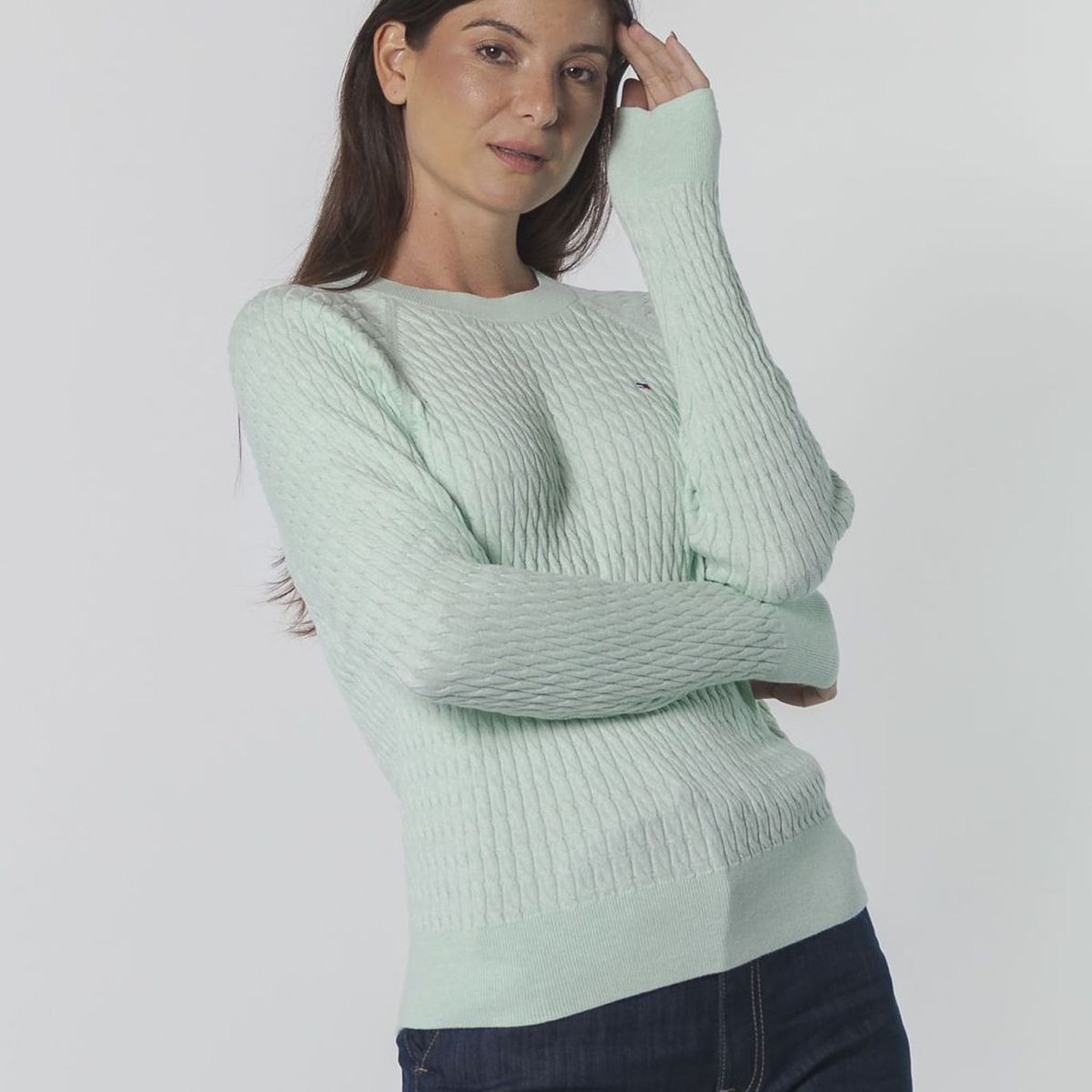 TOMMY HILFIGER - SWEATER CO CABLE C-NK SWEATER