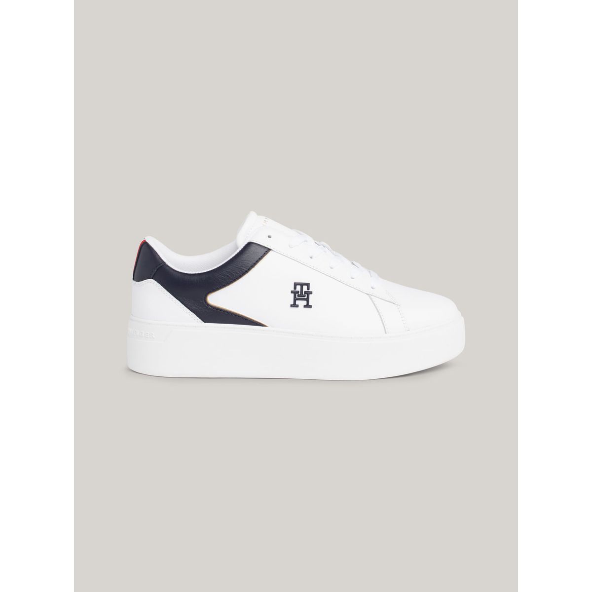 TOMMY HILFIGER - Zapatillas deportivas de cuero con plataforma