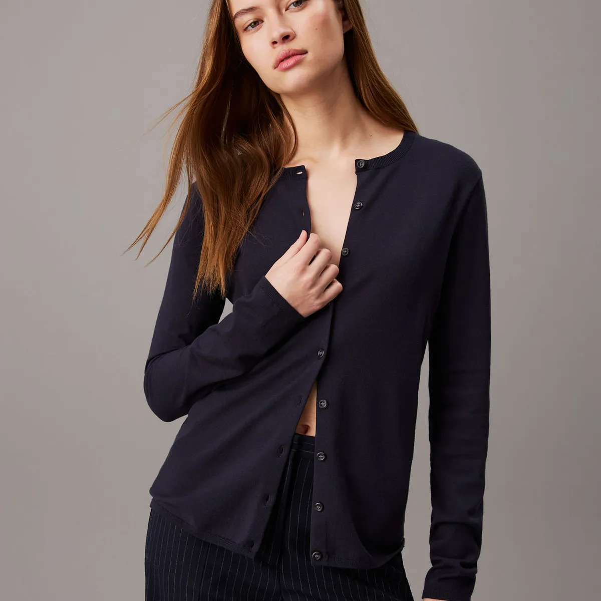 CALVIN KLEIN - SWEATER COMFORT KNIT C-NECK CARDIGAN