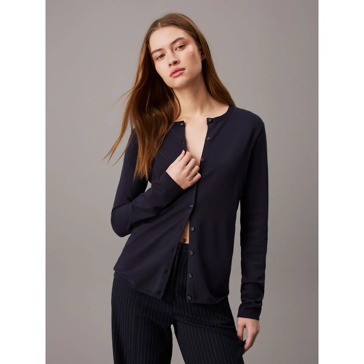 CALVIN KLEIN - SWEATER COMFORT KNIT C-NECK CARDIGAN