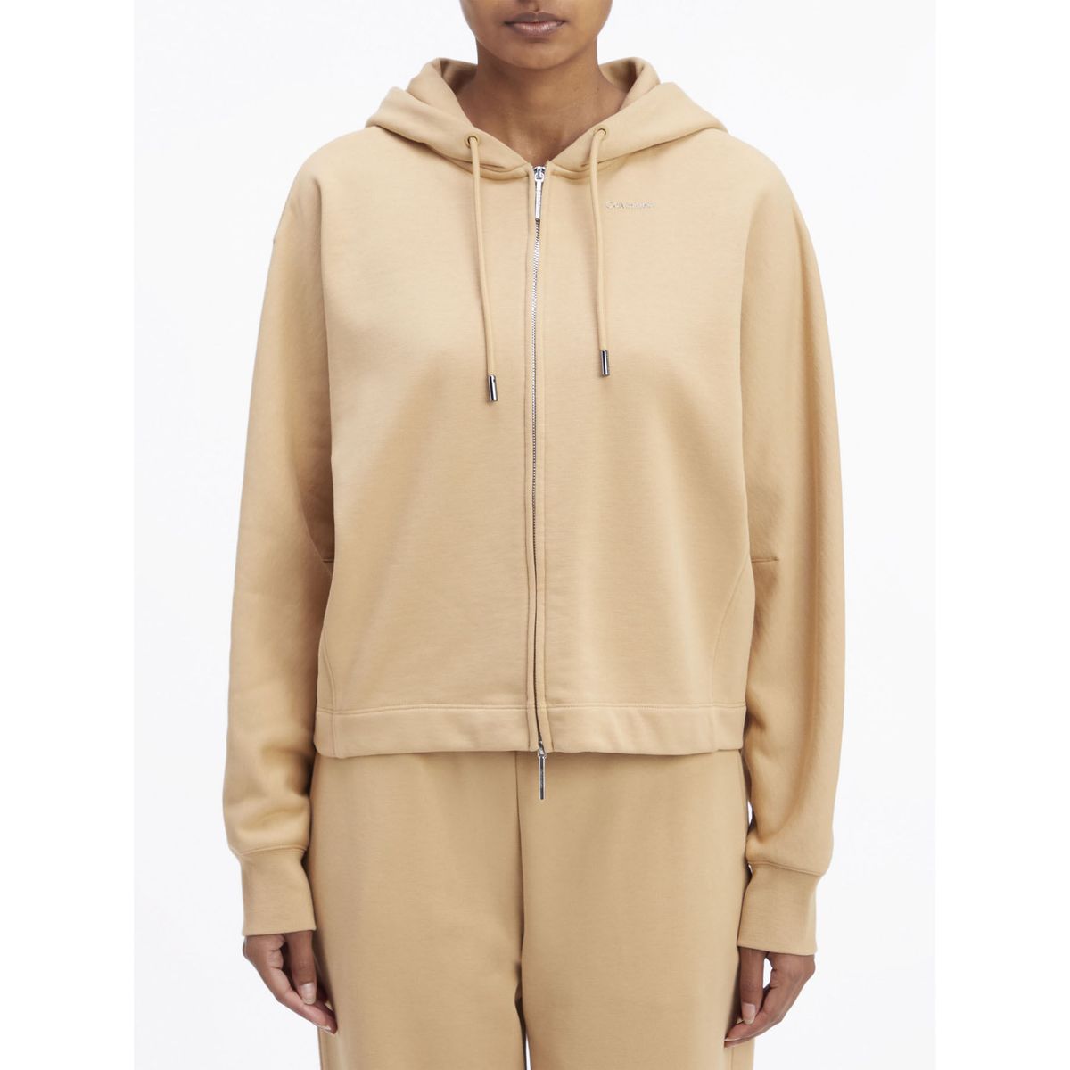 CALVIN KLEIN - SWEATSHIRT NANO LOGO ZIP RELAXED HOODIE