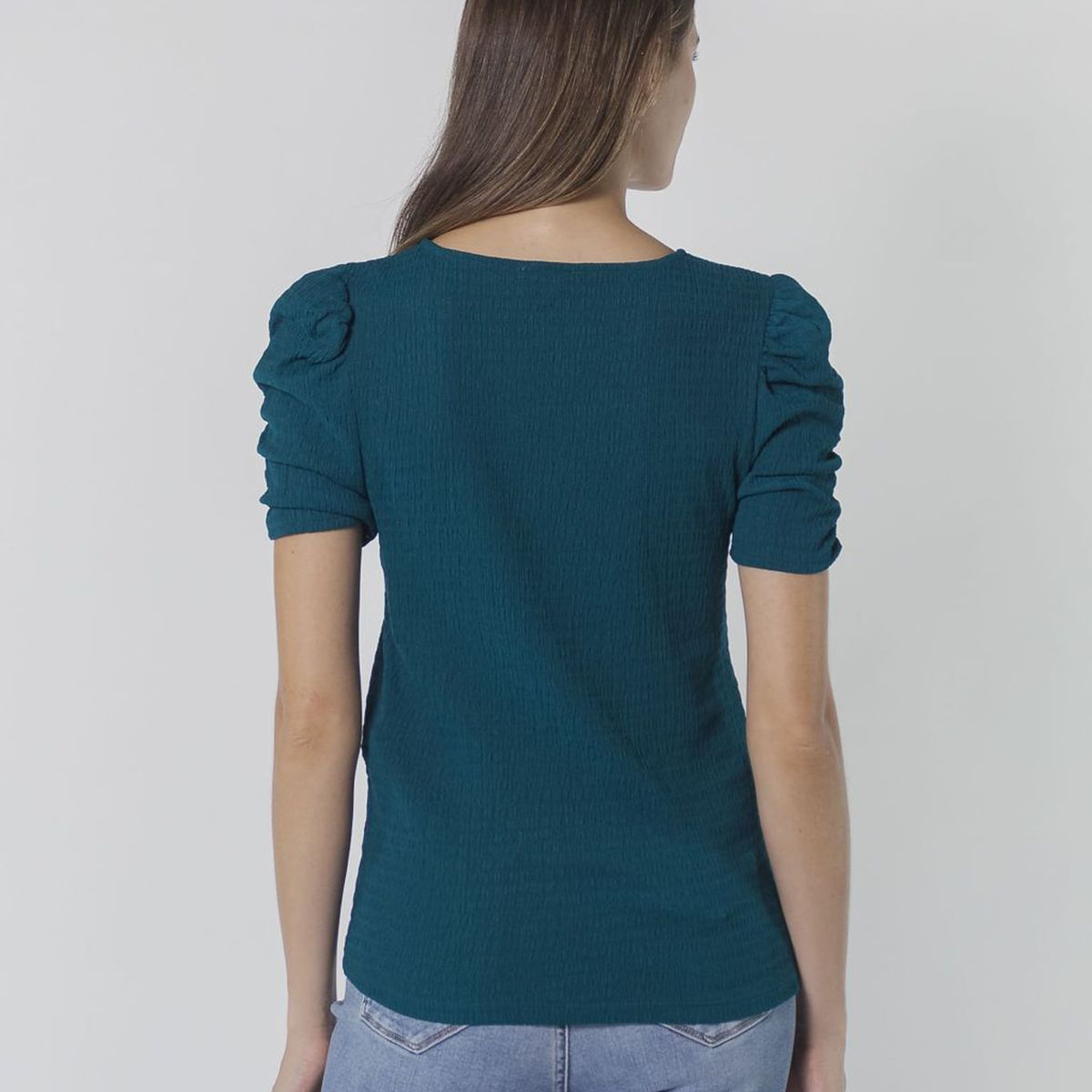 CALVIN KLEIN - BLUSA TEXT RUCHED S/S