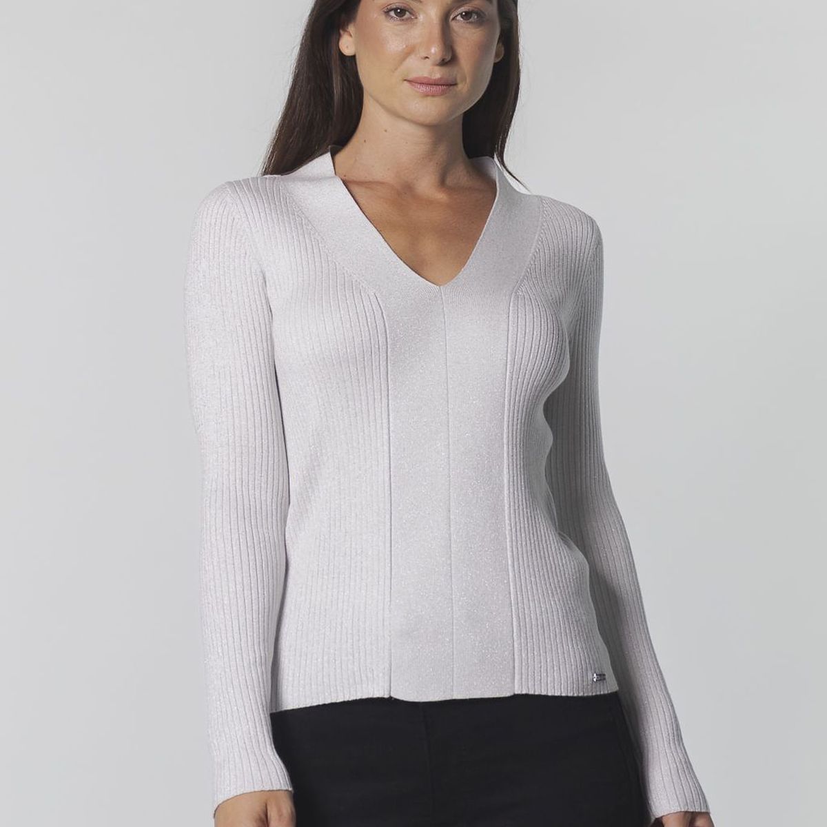 CALVIN KLEIN - SWEATER METALLIC V-NECK