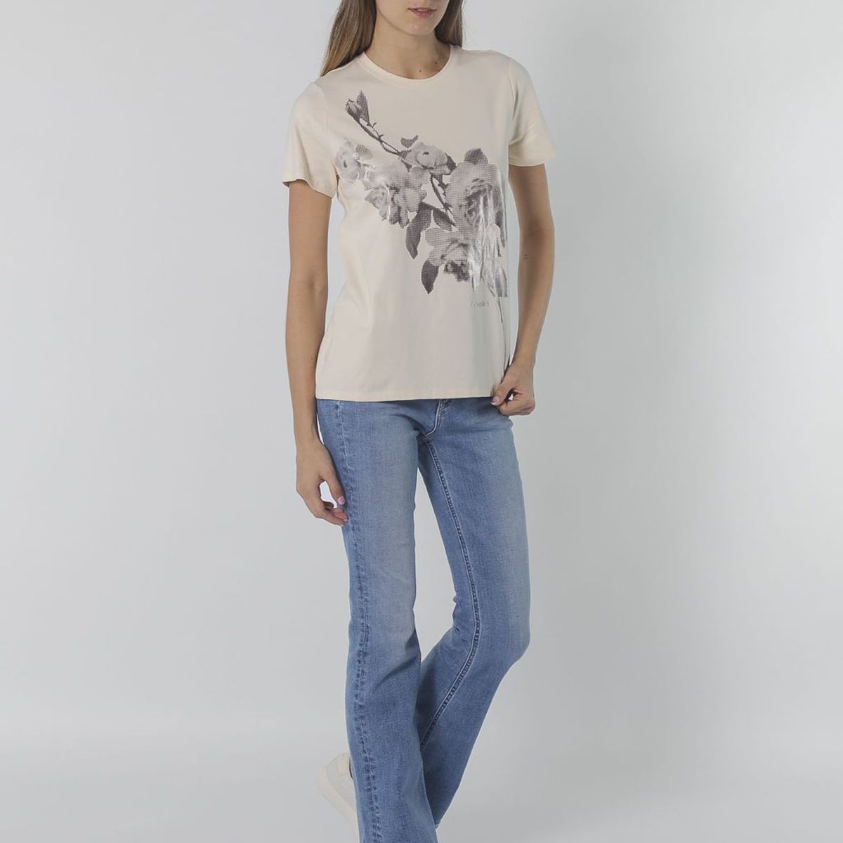 CALVIN KLEIN - CAMISETA  SLVR FOIL FLORAL
