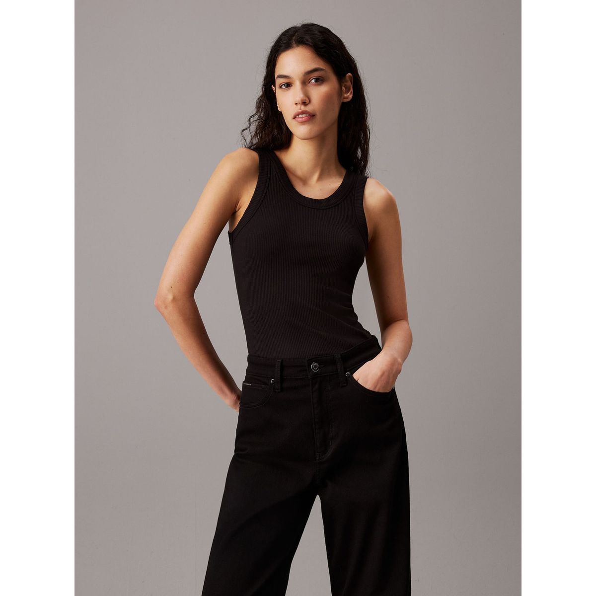 CALVIN KLEIN - TOP  MODAL RIB SLIM TANK TOP