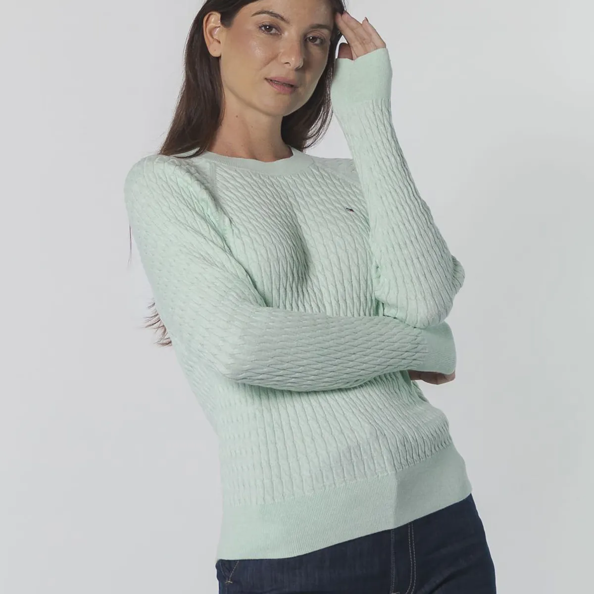 TOMMY HILFIGER - SWEATER CO CABLE C-NK SWEATER