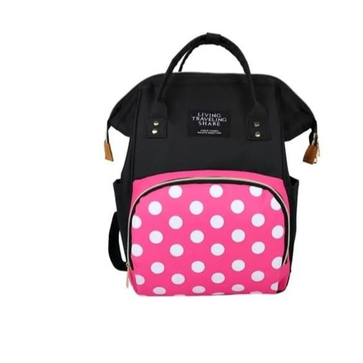 GENERICO - MOCHILA PAÑALERA   NEGRO CON  FUCSIA