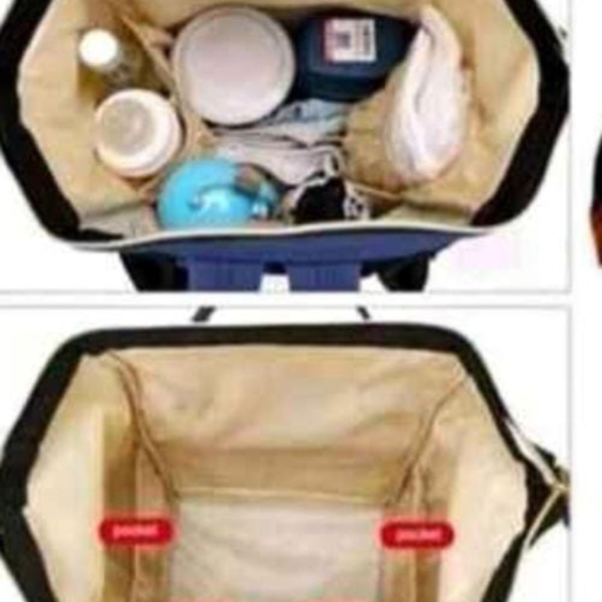 GENERICO - MOCHILA PAÑALERA   NEGRO CON AZUL