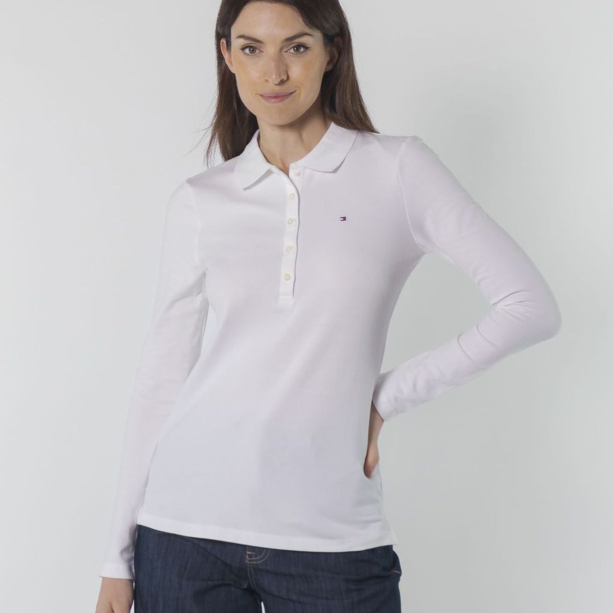 TOMMY HILFIGER - L/S POLO WOMENS POLO M/L TH