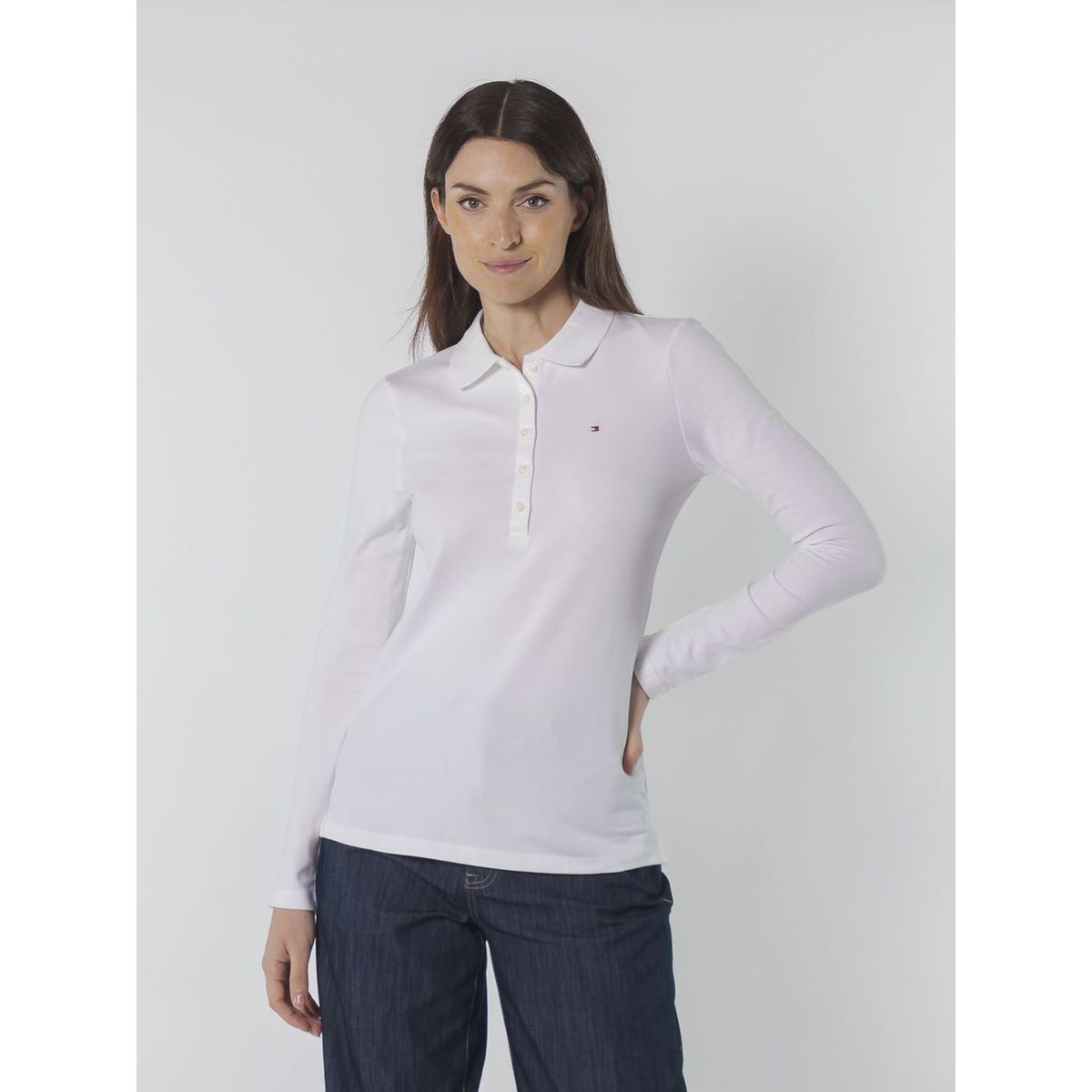 TOMMY HILFIGER - L/S POLO WOMENS POLO M/L TH
