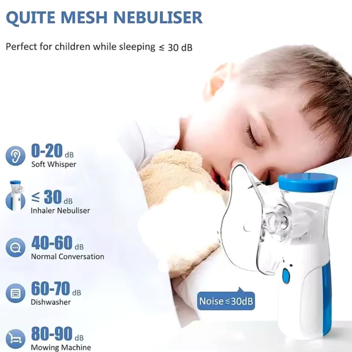 GENERICO - NEBULIZADOR PORTATIL AZUL PARA ADULTOS Y NIÑOS