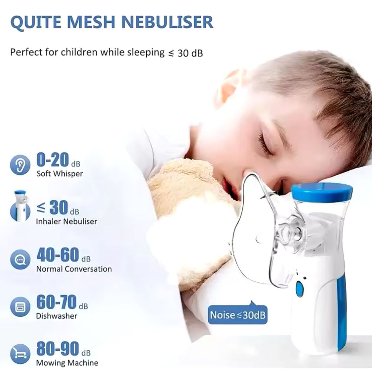 GENERICO - NEBULIZADOR PORTATIL AZUL PARA ADULTOS Y NIÑOS