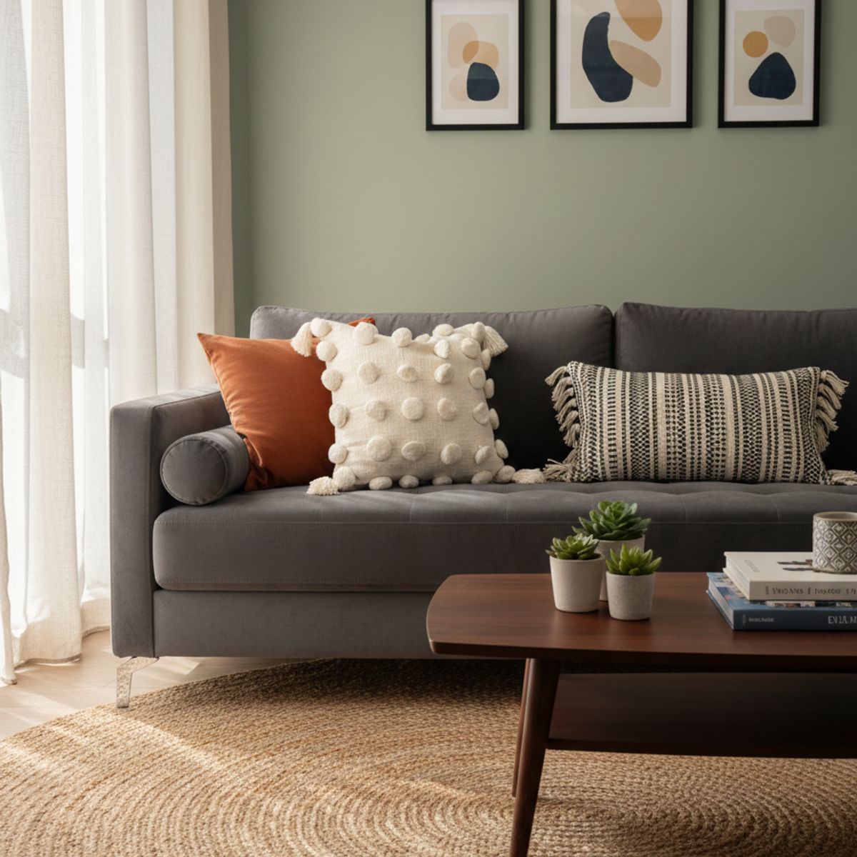 CONCEPTS LIFE - Cojin Pompas Bohemian 45x45 cm