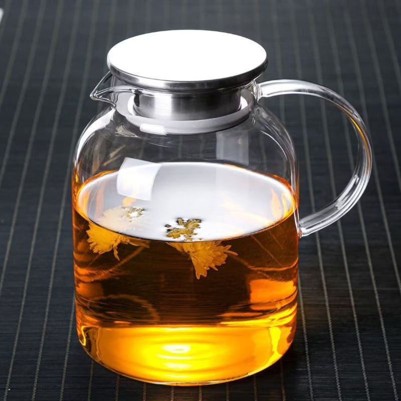 GENERICO - Jarra Vidrio Borosilicato 1.90 Lt con Tapa Acero