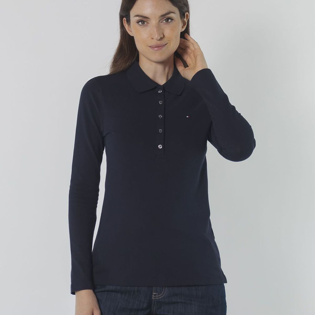 TOMMY HILFIGER - L/S POLO WOMENS POLO M/L TH