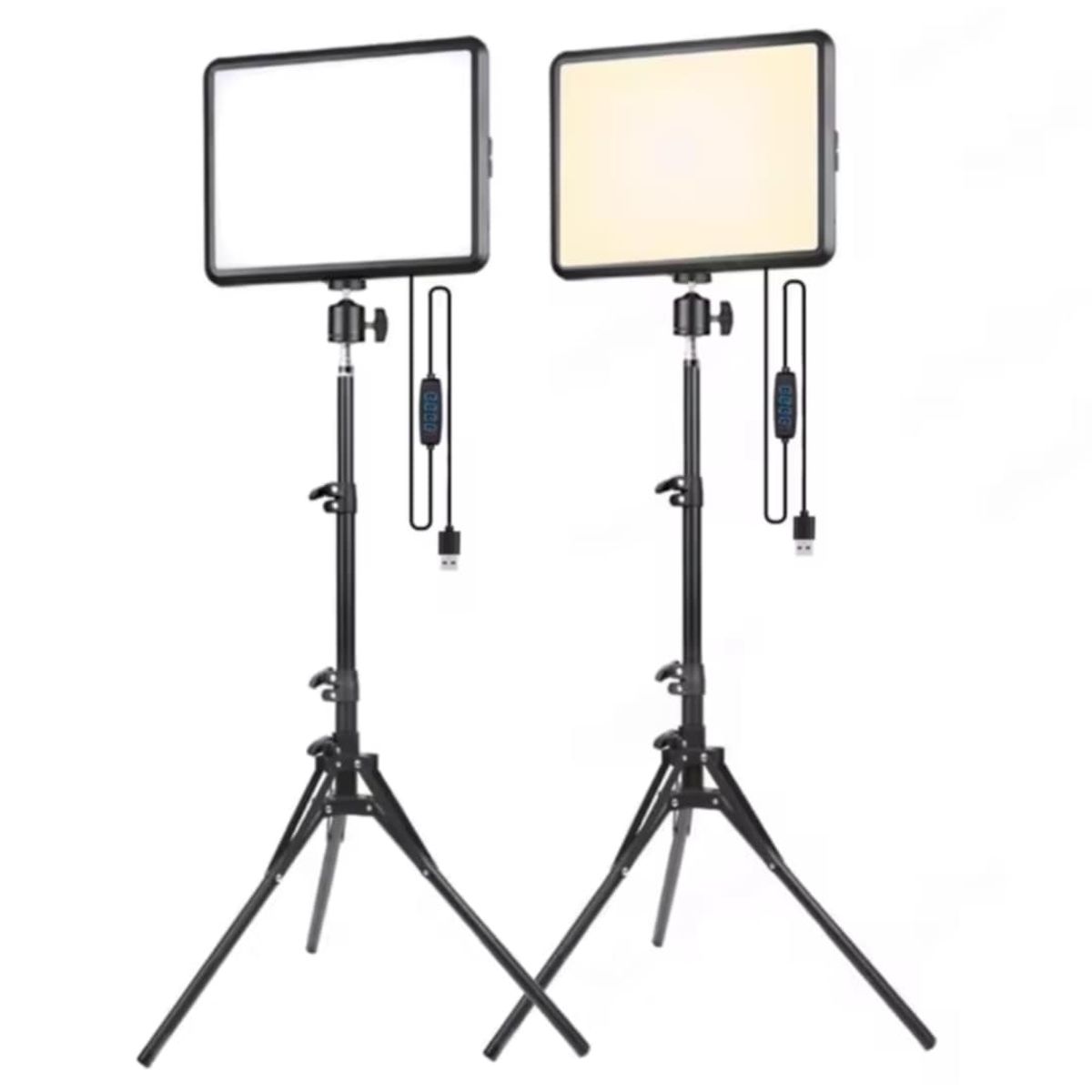 GENERICO - Pack x2 Luces led con Soporte Tripode Iluminación Fotografía Estudio