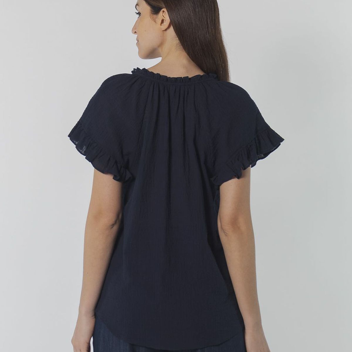 TOMMY HILFIGER - BLUSA SLD PVR W/ RGLN RFFL SLV