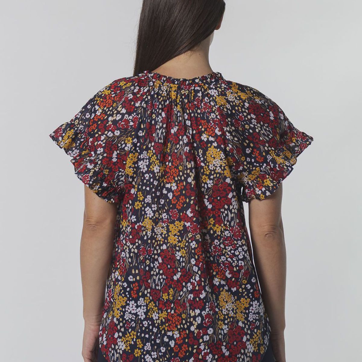 TOMMY HILFIGER - BLUSA FLR PVR W/ RGLN RFFL SLV