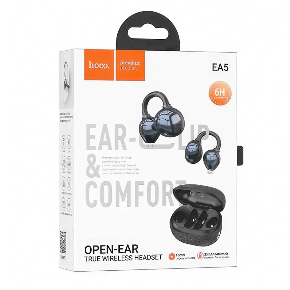 HOCO - Audifonos Hoco Ea5 Open Ear Free Clip 6 Horas Arete Negro