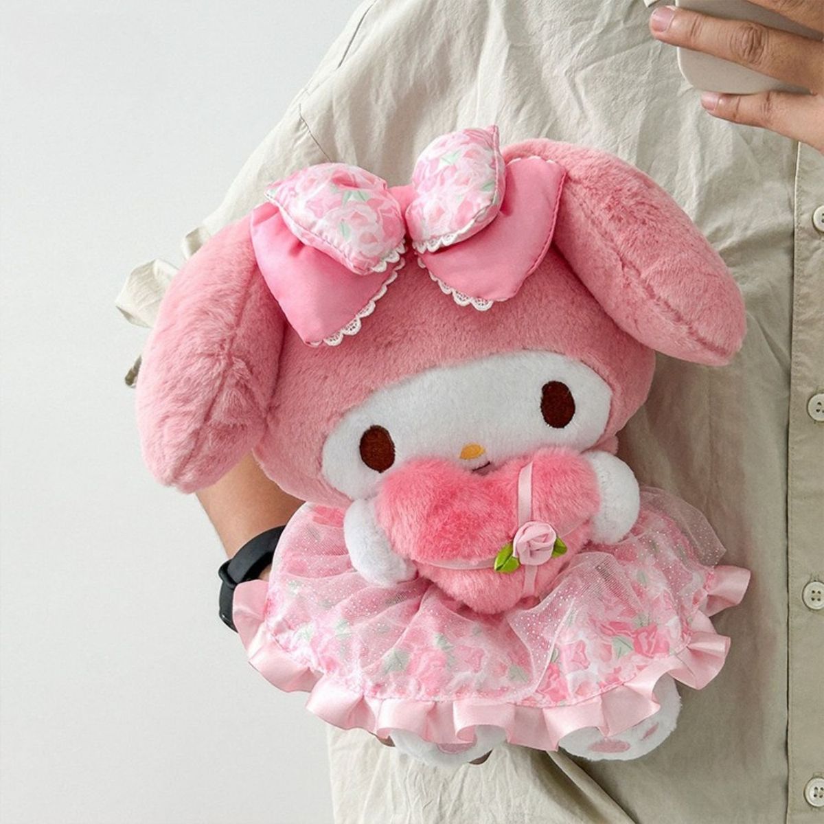 SANRIO - Peluche Conejita Corazón Rosa Kawaii