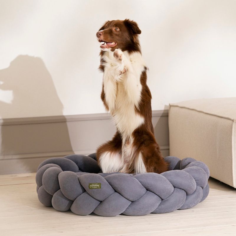 GENERICO - CAMA TRENZADA VELVET GRAFITO