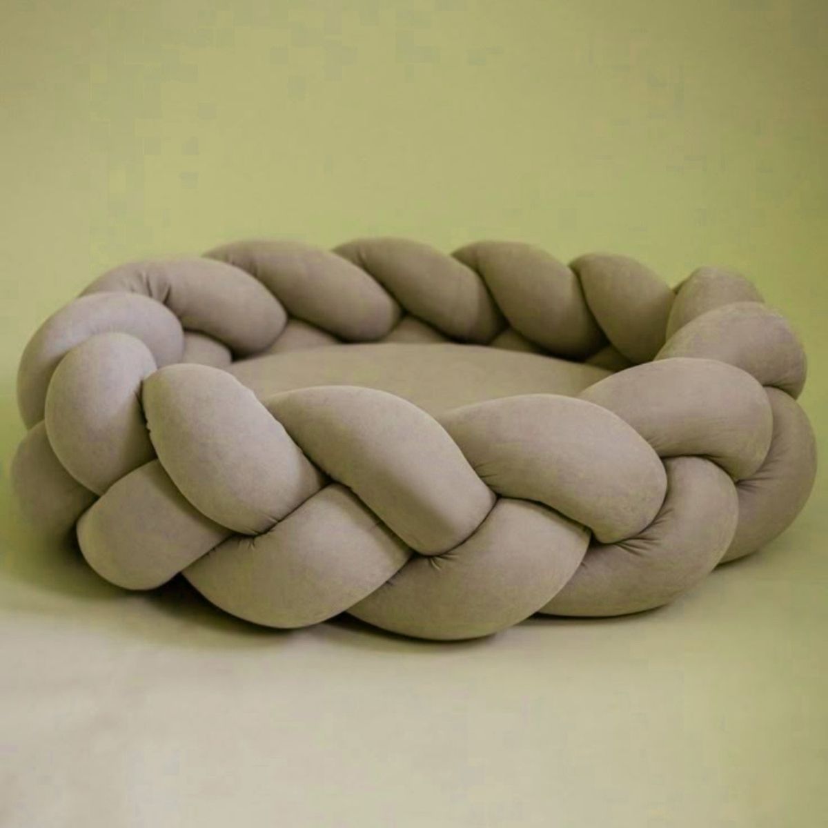 GENERICO - CAMA TRENZADA VELVET TAUPE