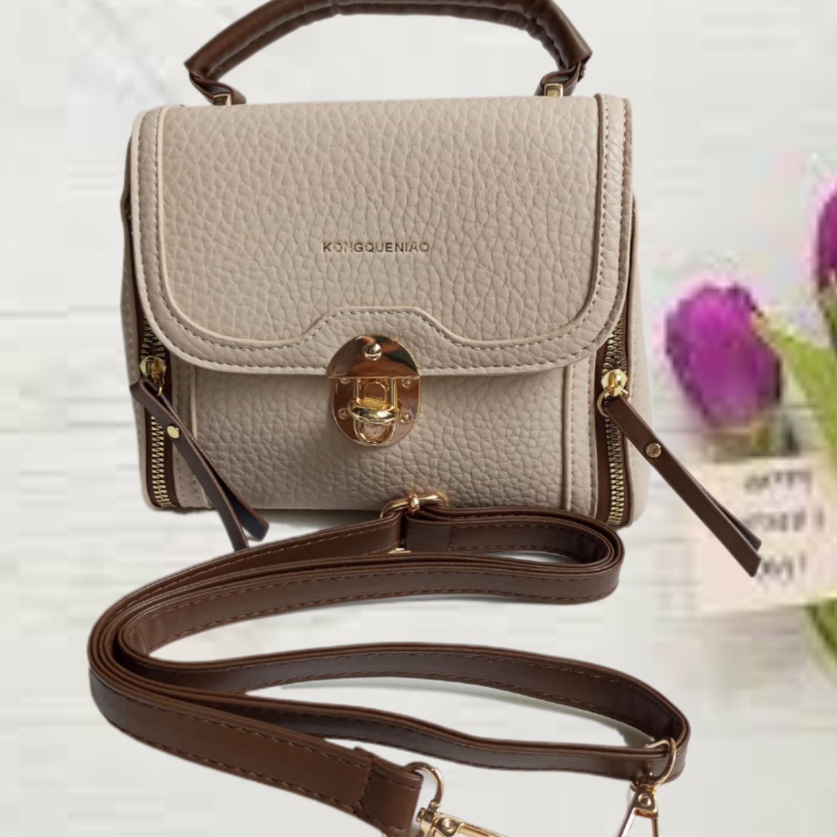 GENERICO - CROSSBODY CARTERA BOLSO DE MANO MORRAL TOTE BAG BEIGE