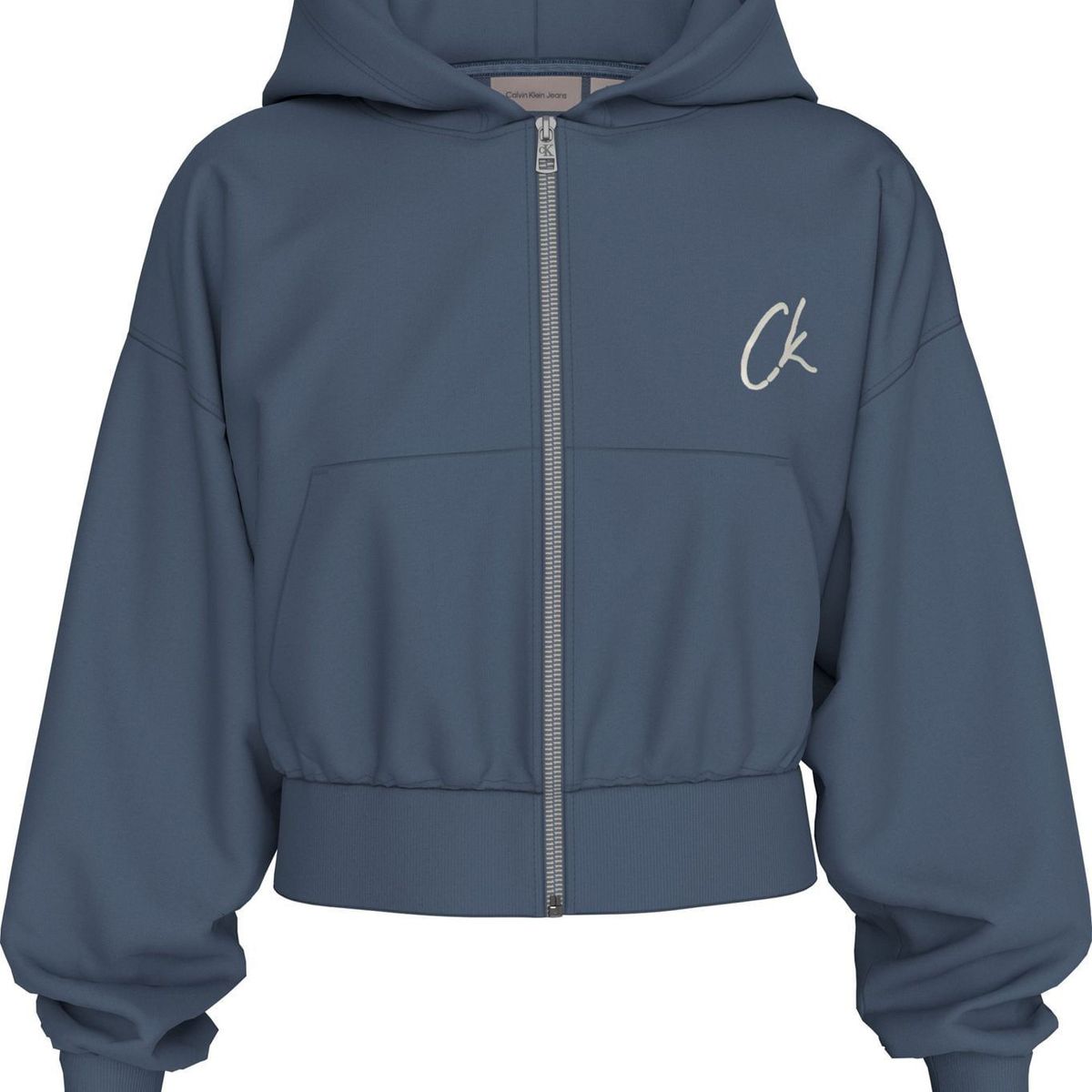 CALVIN KLEIN - SWEATSHIRT EMBROIDERED CK ZIP THROUGH