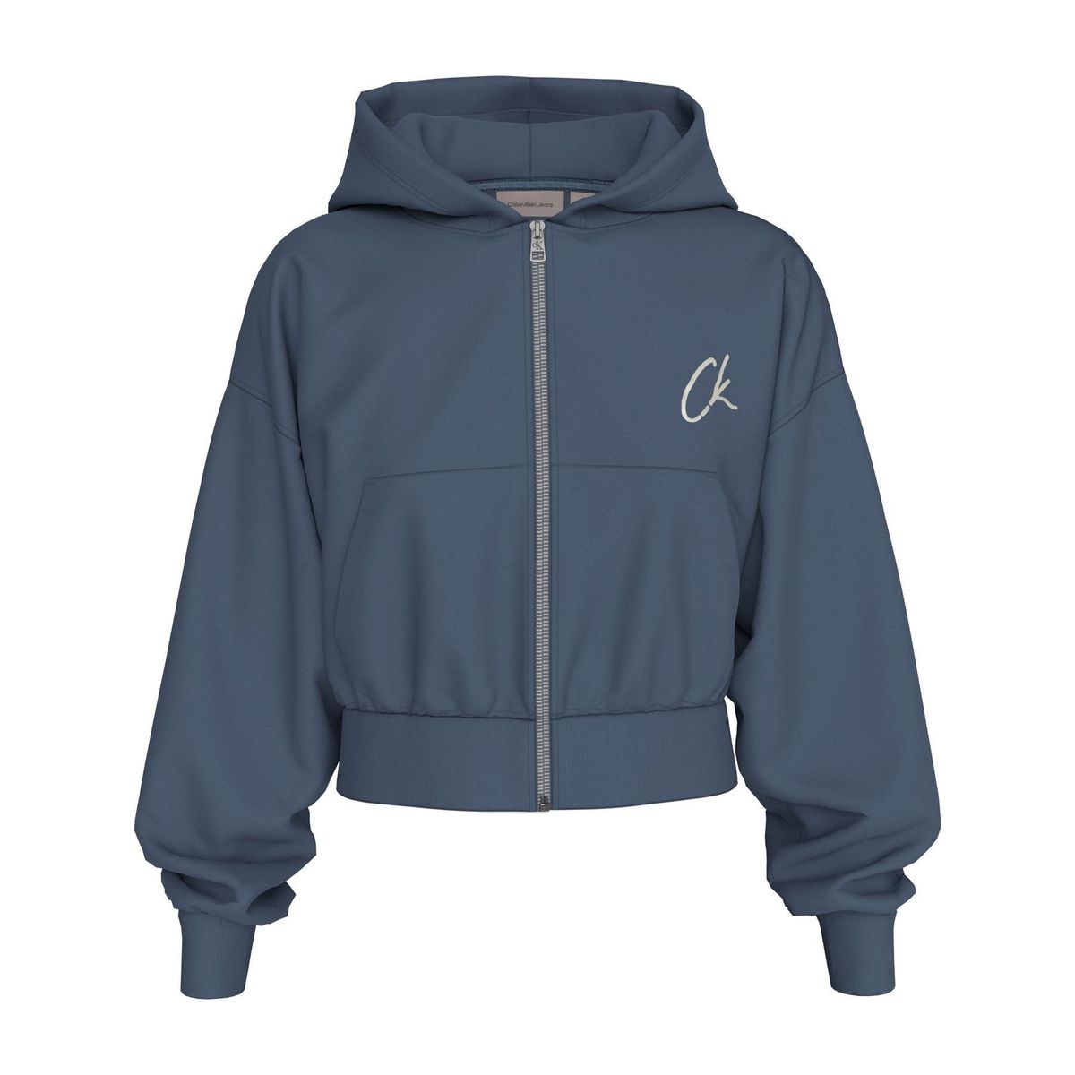 CALVIN KLEIN - SWEATSHIRT EMBROIDERED CK ZIP THROUGH