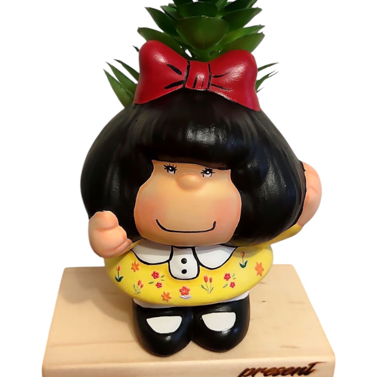 GENERICO - Maceta macetero Amarilla Pintada a Mano - Present