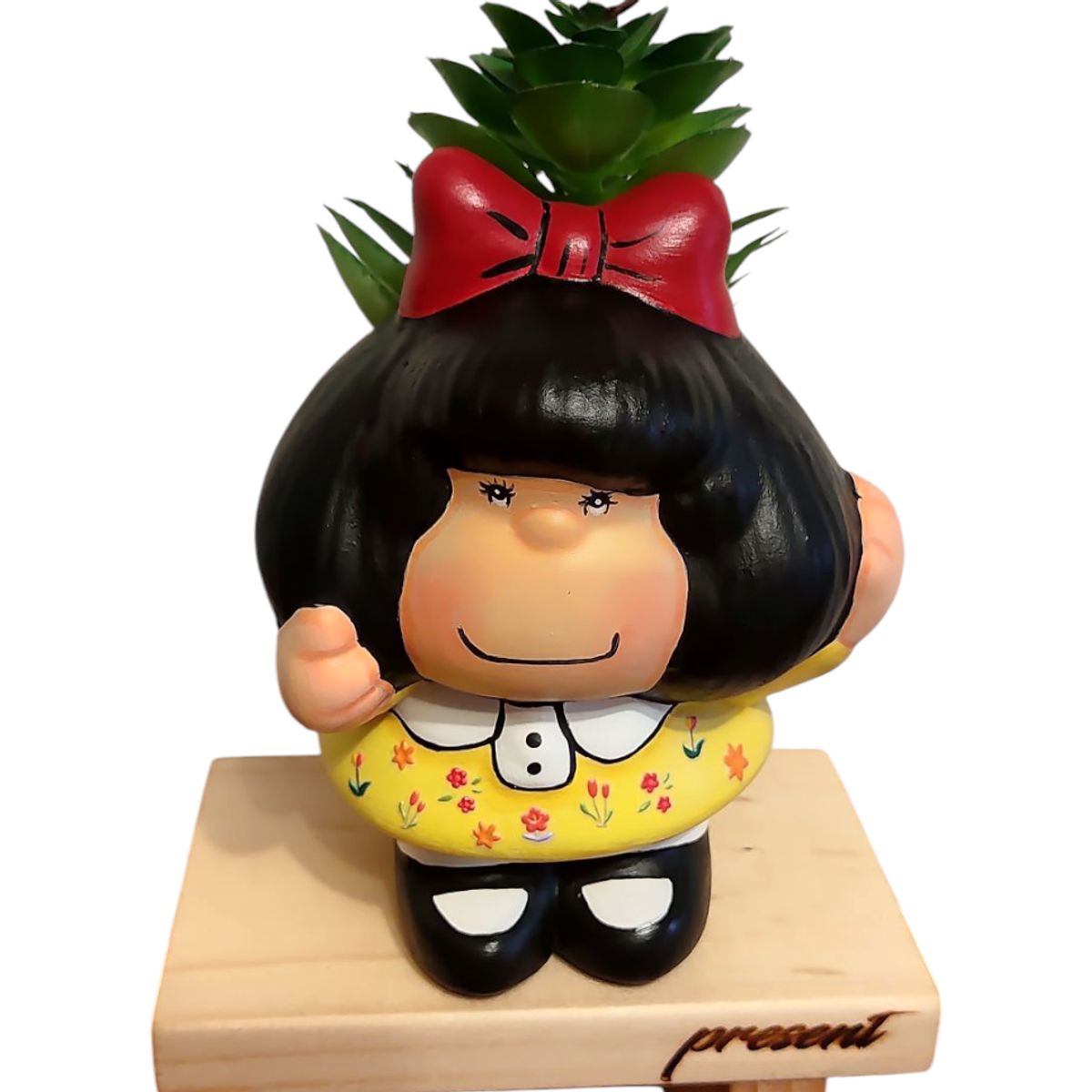 GENERICO - Maceta macetero Amarilla Pintada a Mano - Present