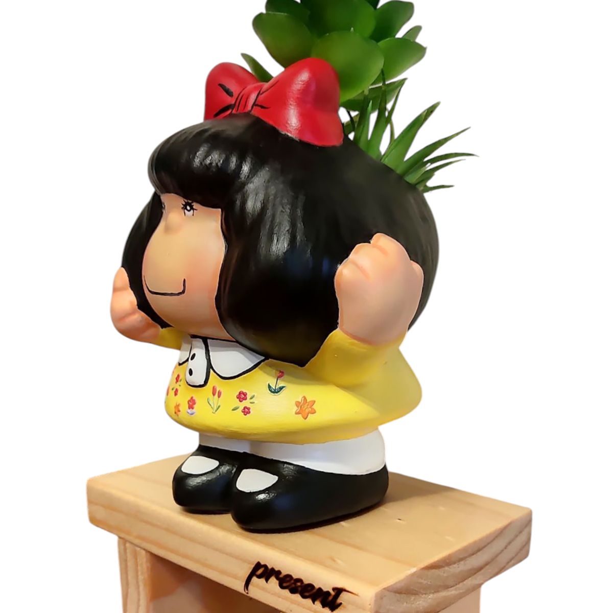 GENERICO - Maceta macetero Amarilla Pintada a Mano - Present