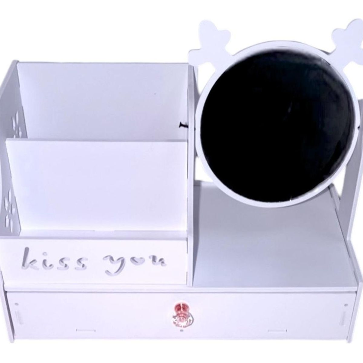 GENERICO - Organizador de maquillaje con espejo modelo Kiss you renito