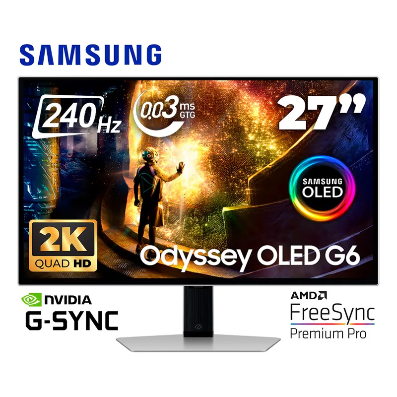 SAMSUNG - MONITOR PLANO LS27DG612SLXPE SAMSUNG ODYSSEY OLED G6 27 QHD 240HZ