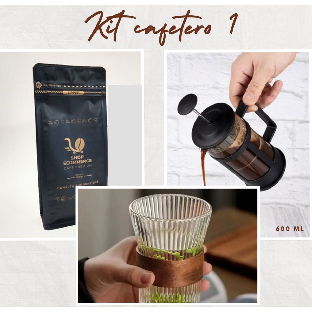 GENERICO - Kit cafetero 1 Prensa - taza  - café