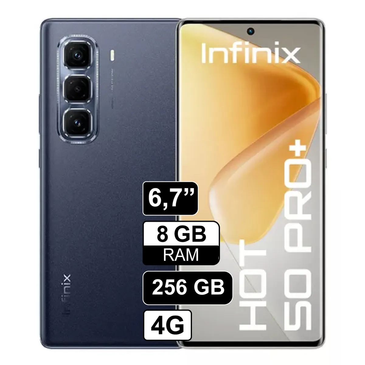 INFINIX - Celular Infinix Hot 50 PRO Plus 256GB 8GB Ram Negro Pantalla FHD+ 120Hz 50MPX