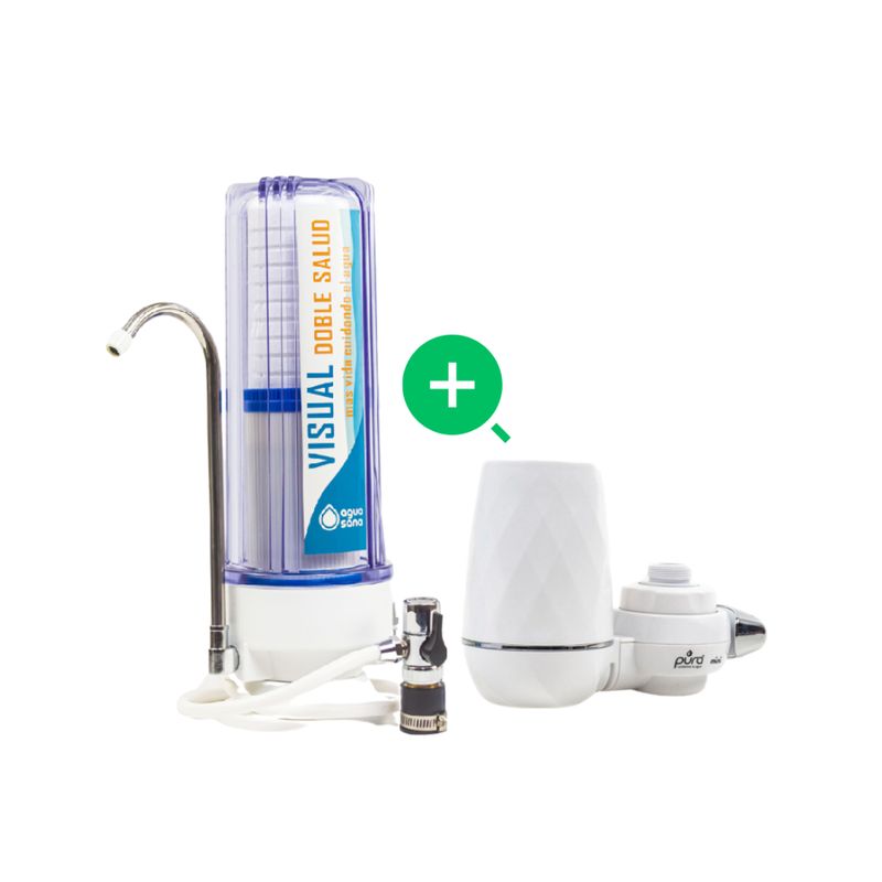 AGUA SANA - Combo Purificador Visual Doble Salud+ Purificador Mini