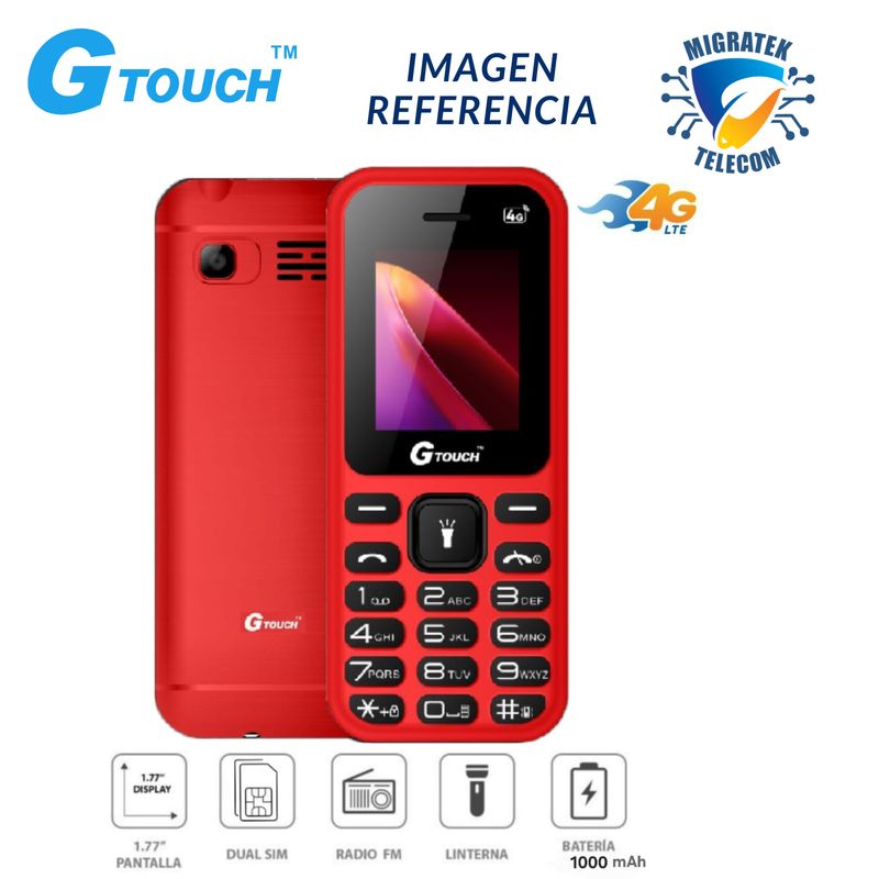 GTOUCH - Teléfono Movil Gtouch GRAVITY 4G Dual SIM - Radio FM - Color Rojo